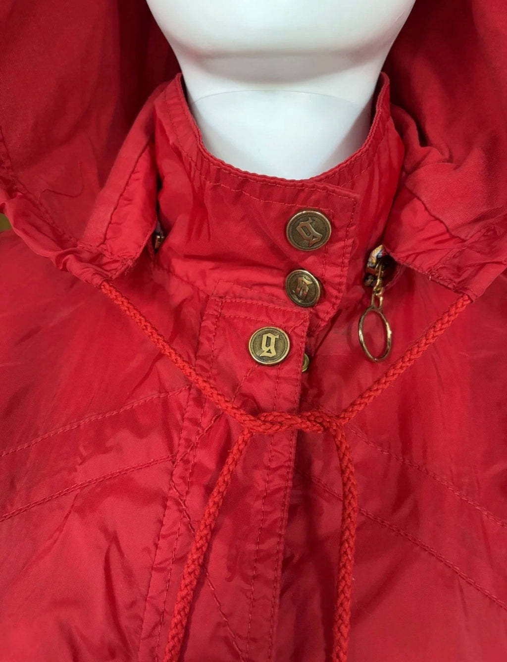 John Galliano 2000s Red Parka Hooded Jacket 42IT  Raincoat