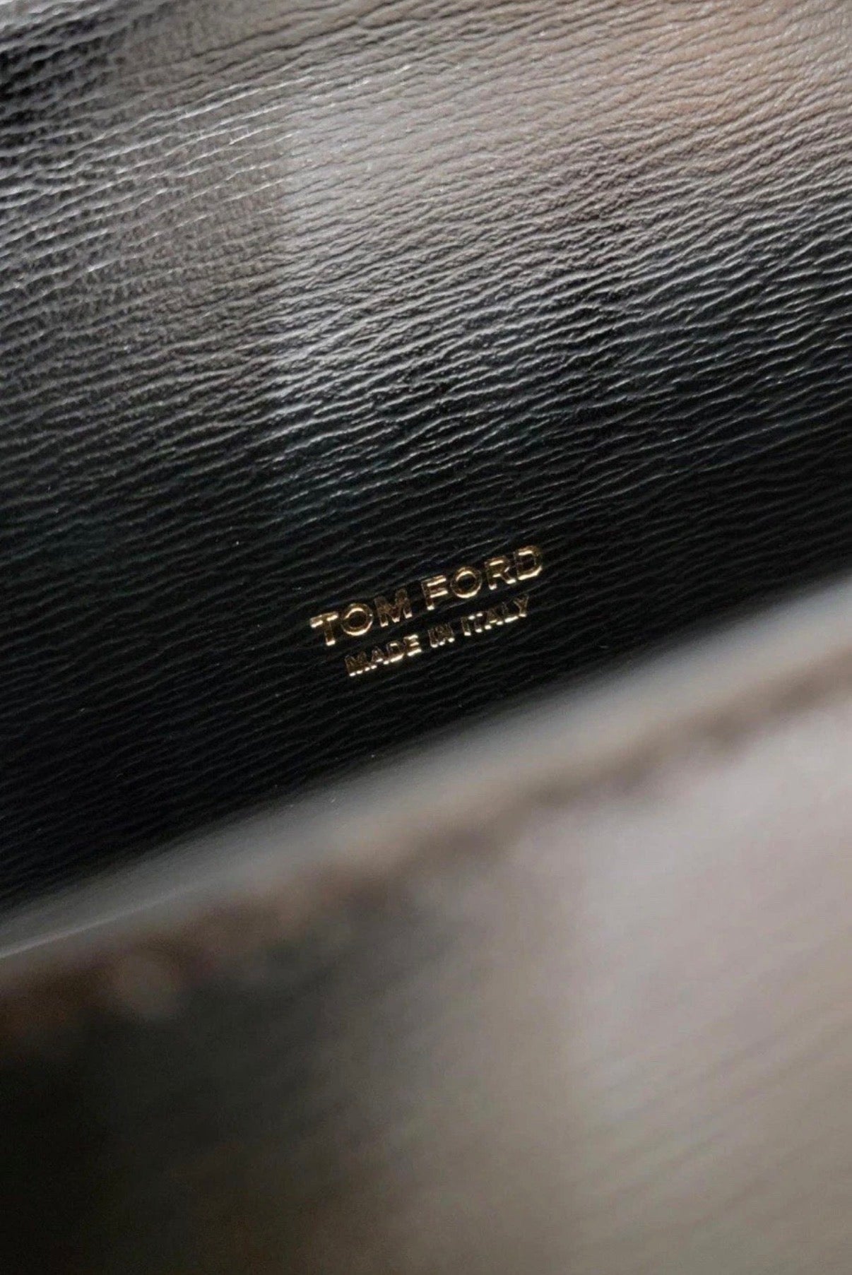 Tom Ford Black Leather Flap Mini Bag Padlock Logo Charm Gold Tone Hardware