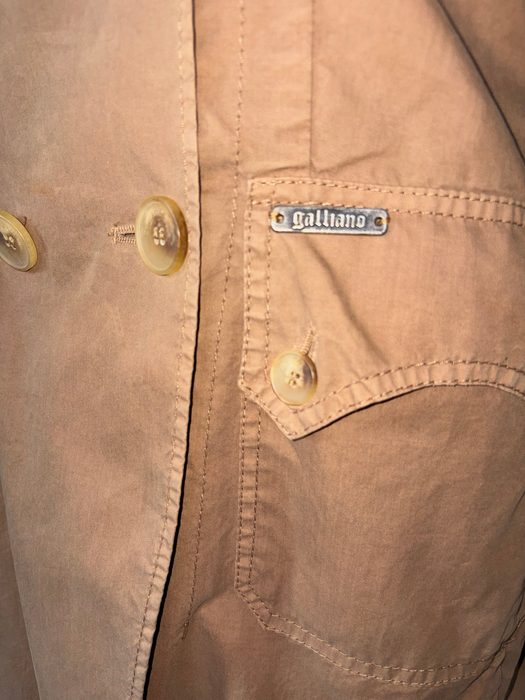 John Galliano Trench Coat White Embroidery 42IT