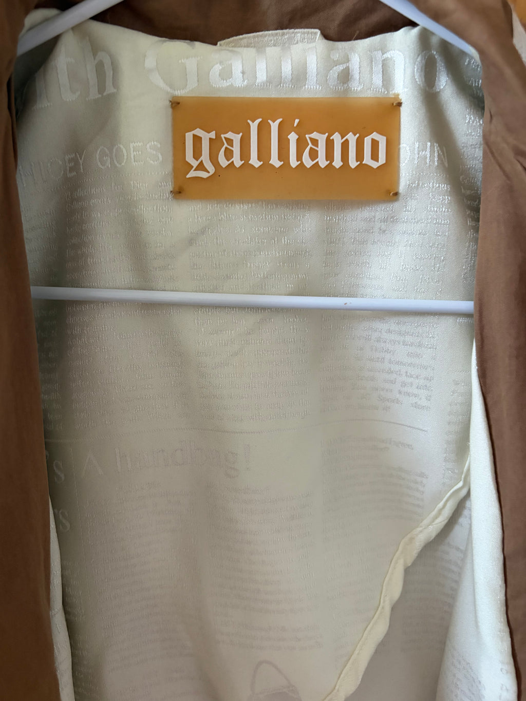 John Galliano Trench Coat White Embroidery 42IT