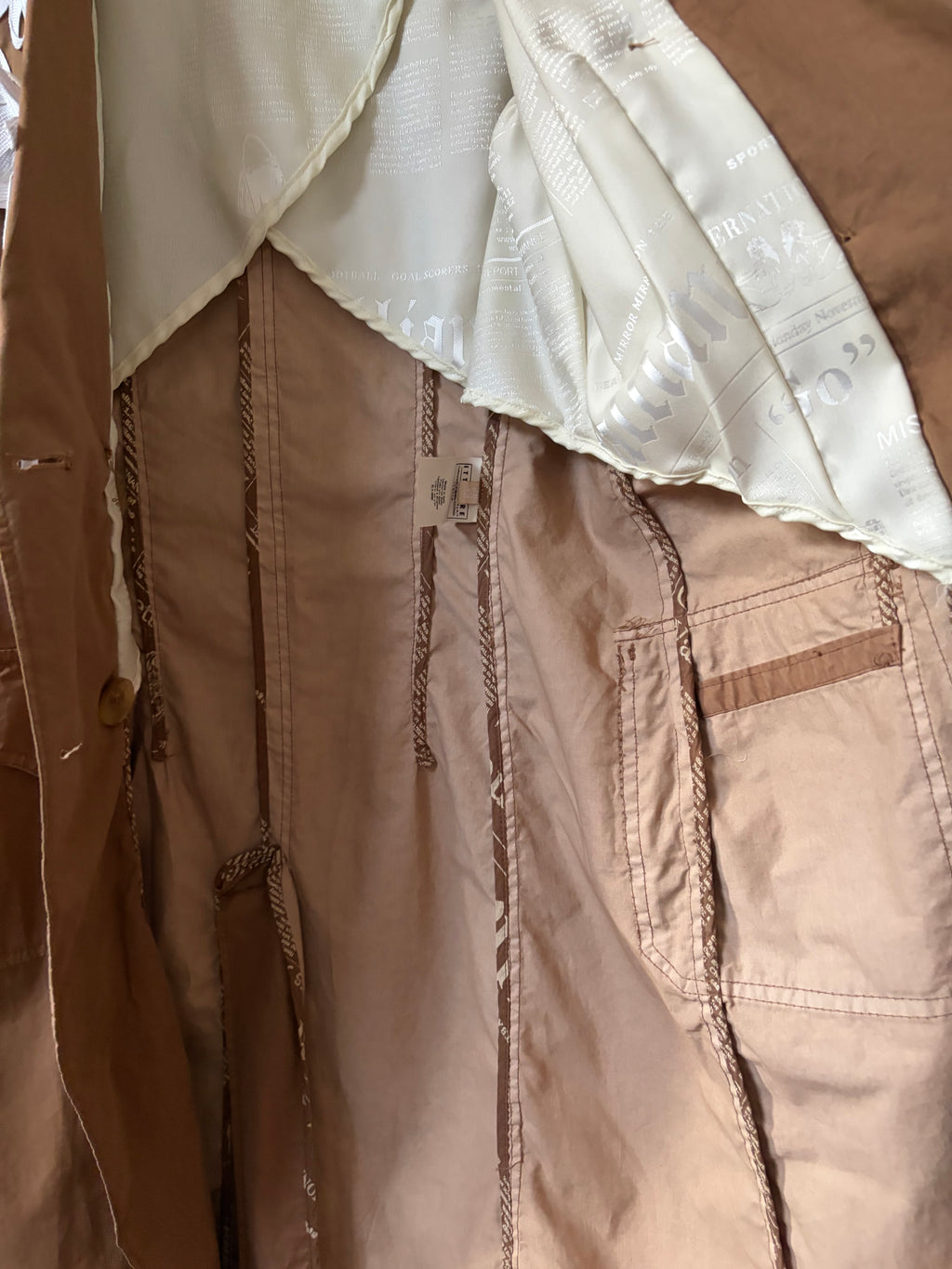 John Galliano Trench Coat White Embroidery 42IT