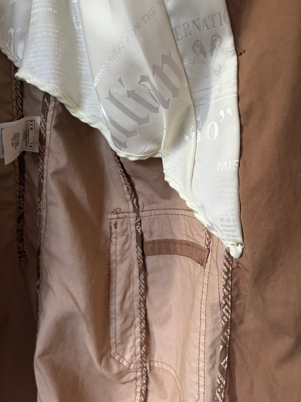 John Galliano Trench Coat White Embroidery 42IT