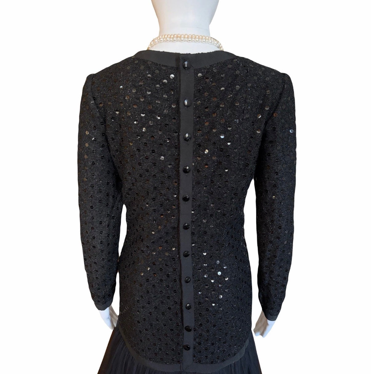Chanel Vintage 1983/84 Black Sequin Gown Dress By Karl Lagerfeld