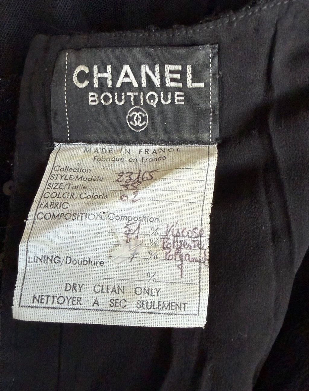 Chanel Vintage 1983/84 Black Sequin Gown Dress By Karl Lagerfeld