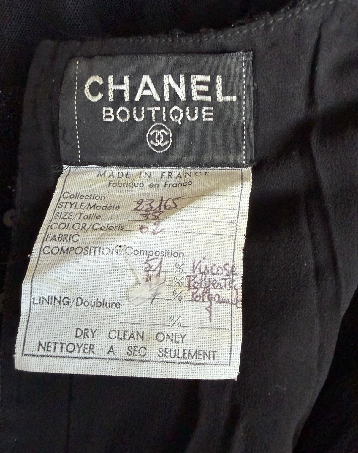 Chanel Vintage 1983/84 Black Sequin Gown Dress By Karl Lagerfeld