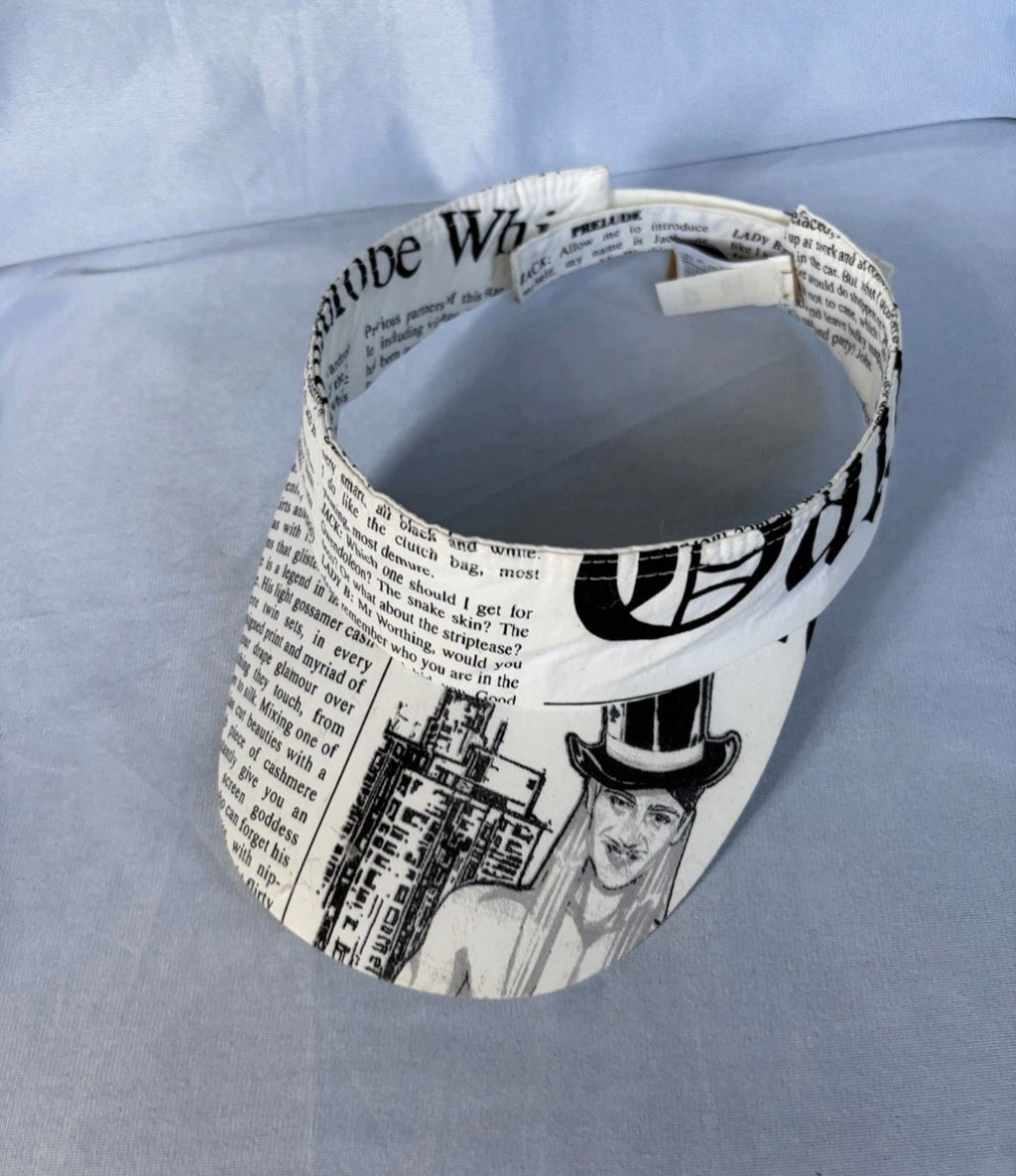 John Galliano Vintage Newspaper Gazette Print Visor