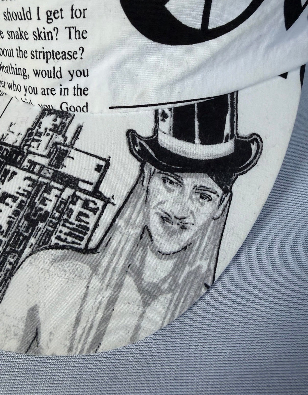 John Galliano Vintage Newspaper Gazette Print Visor