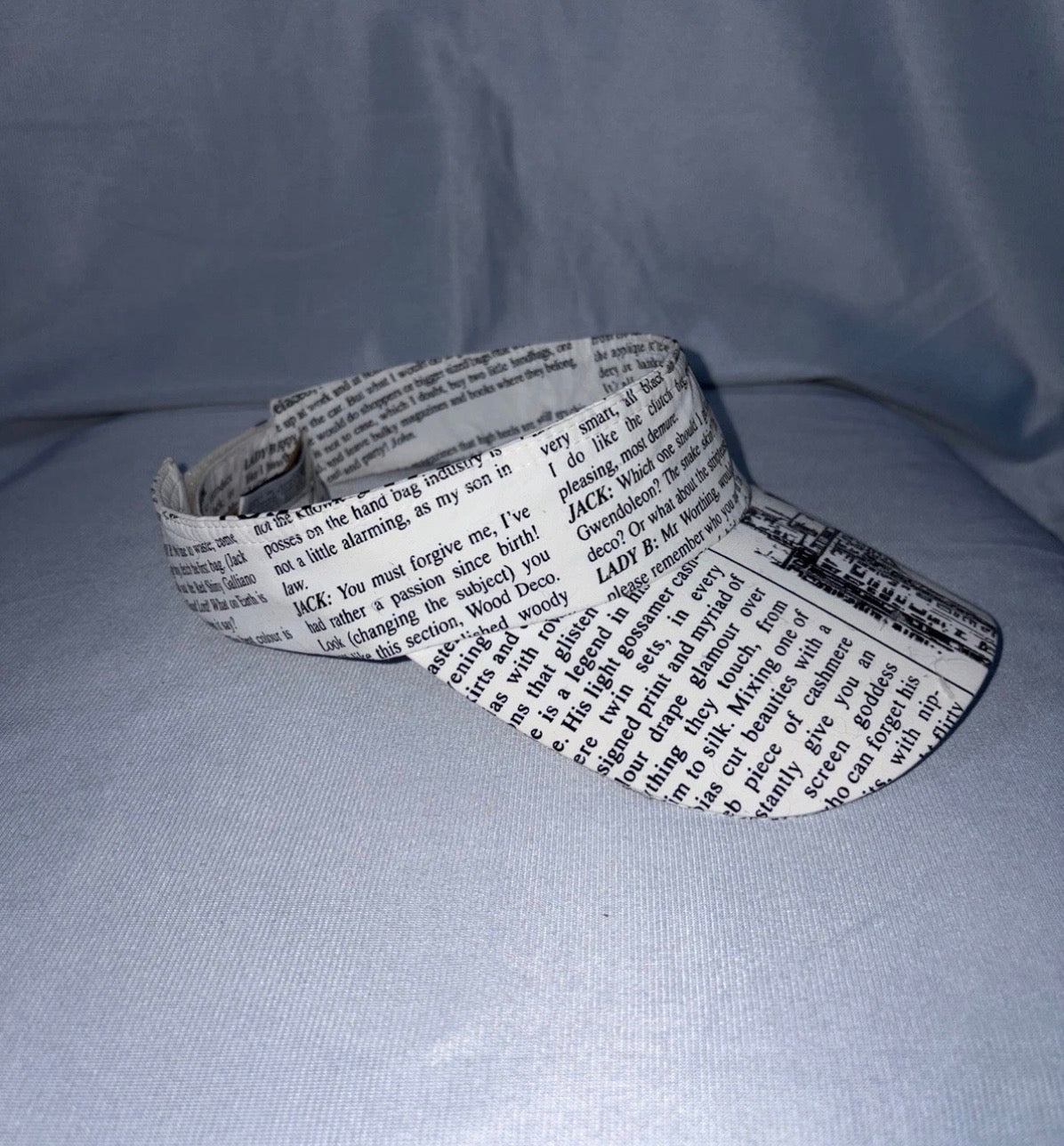 John Galliano Vintage Newspaper Gazette Print Visor