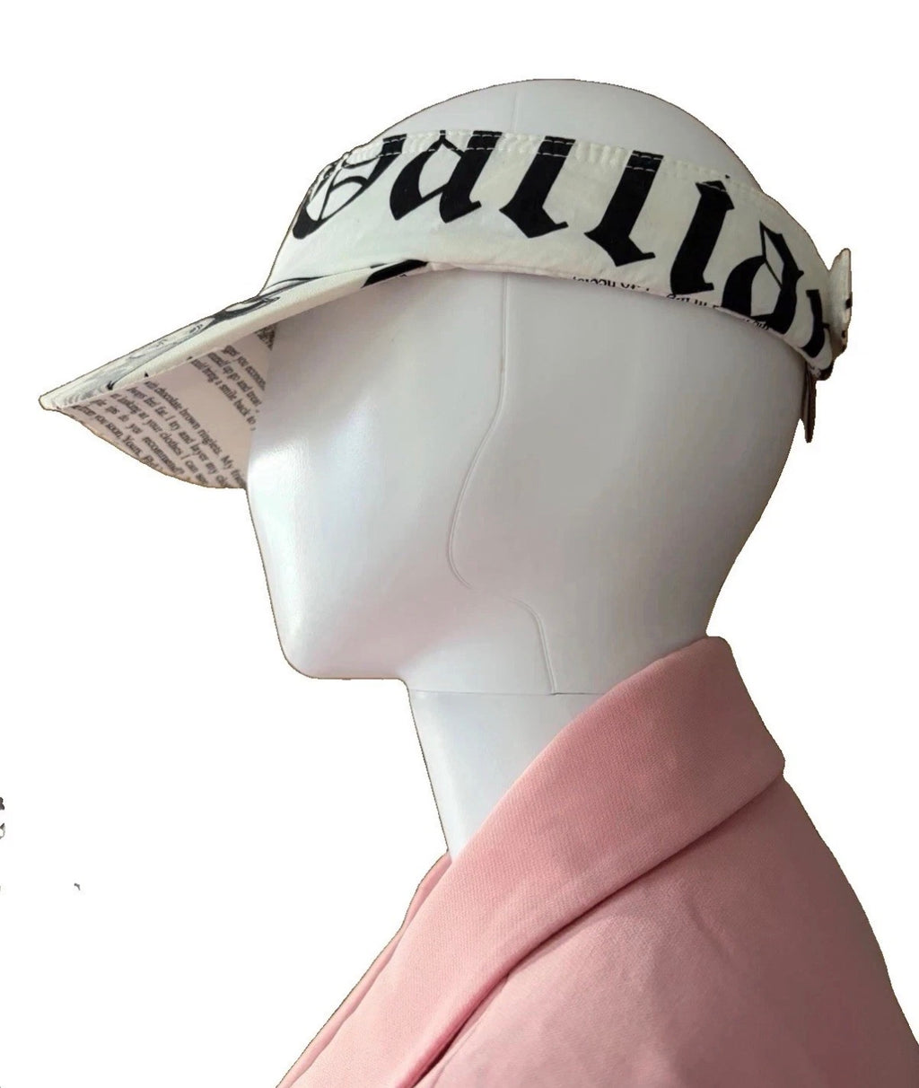 John Galliano Vintage Newspaper Gazette Print Visor