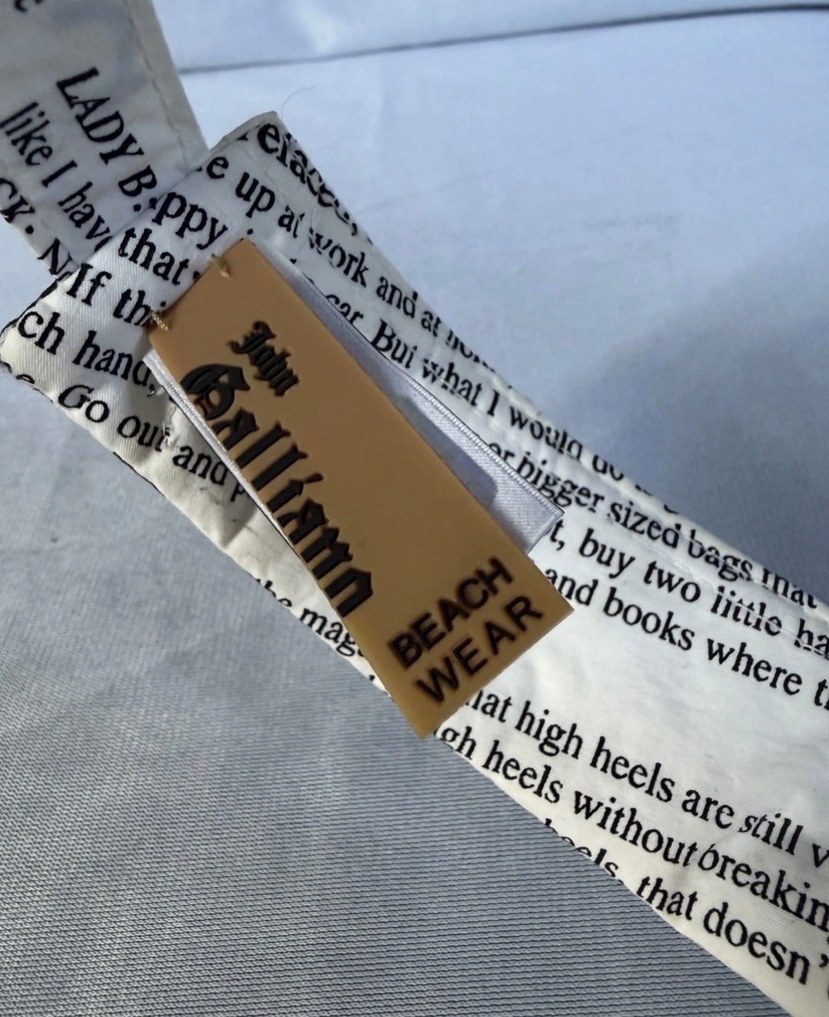 John Galliano Vintage Newspaper Gazette Print Visor