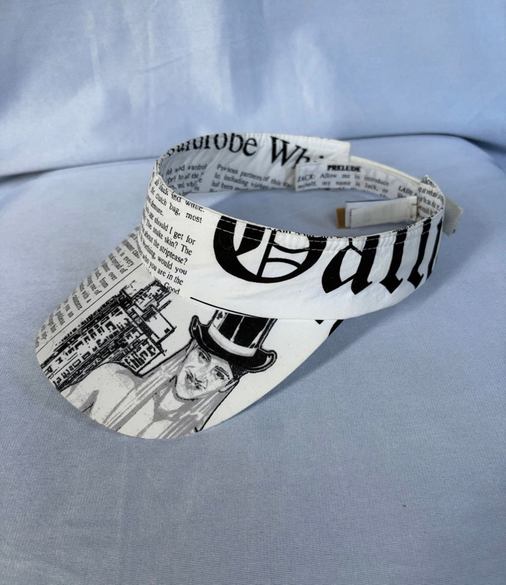 John Galliano Vintage Newspaper Gazette Print Visor