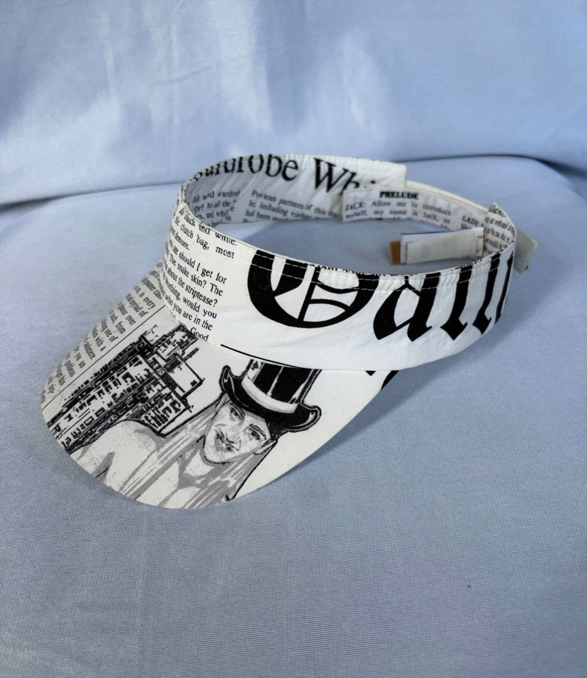 John Galliano Vintage Newspaper Gazette Print Visor