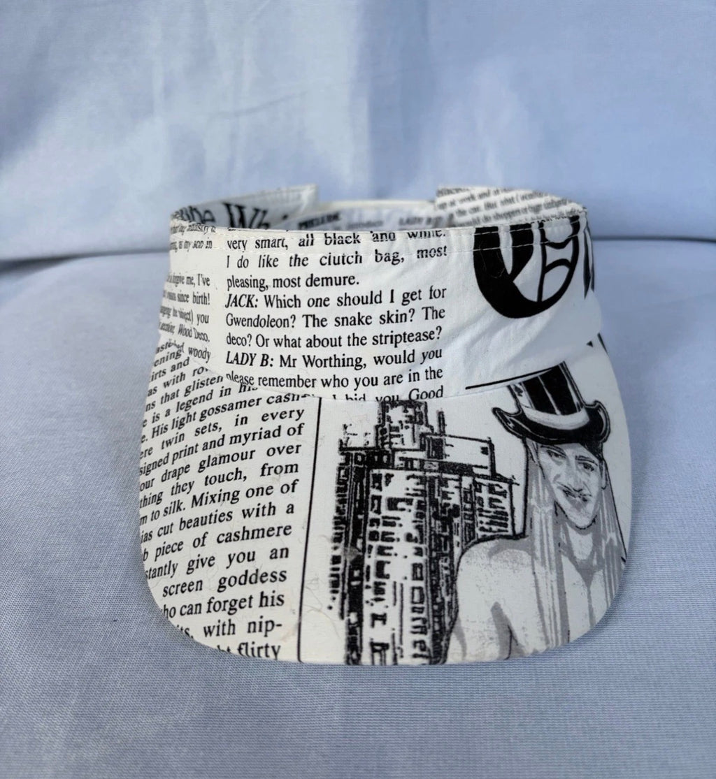 John Galliano Vintage Newspaper Gazette Print Visor