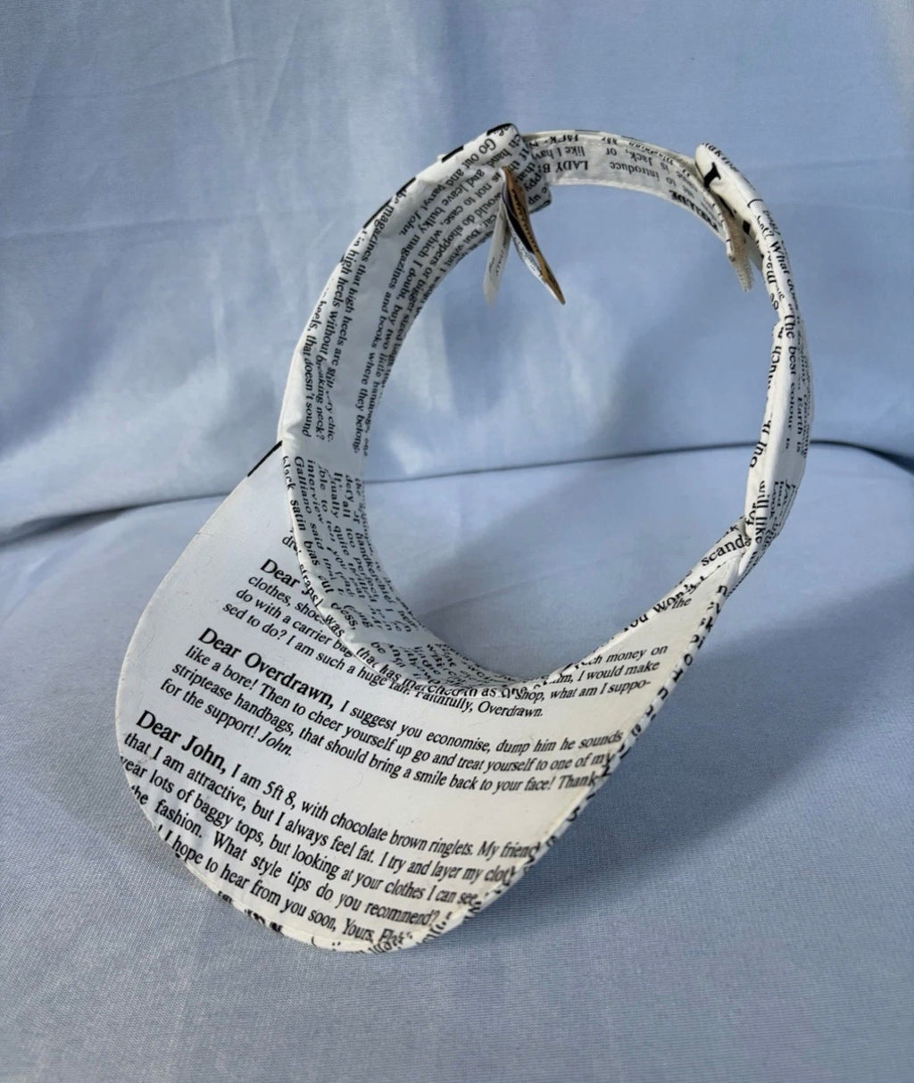 John Galliano Vintage Newspaper Gazette Print Visor