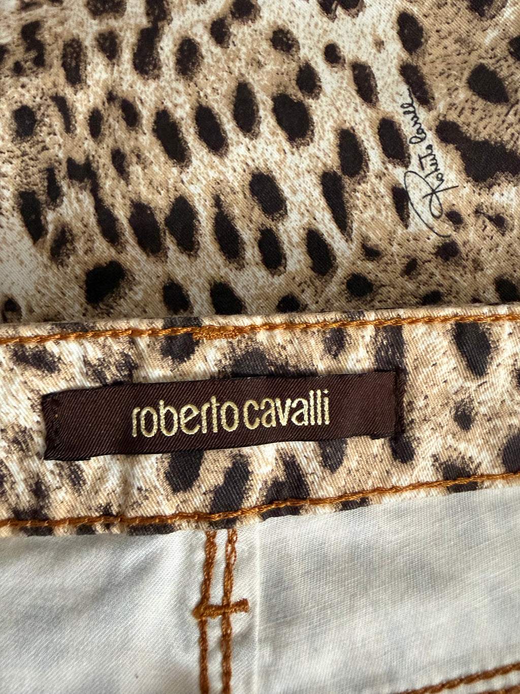 Roberto Cavalli 2000s Vintage Leopard Print Jeans 42IT