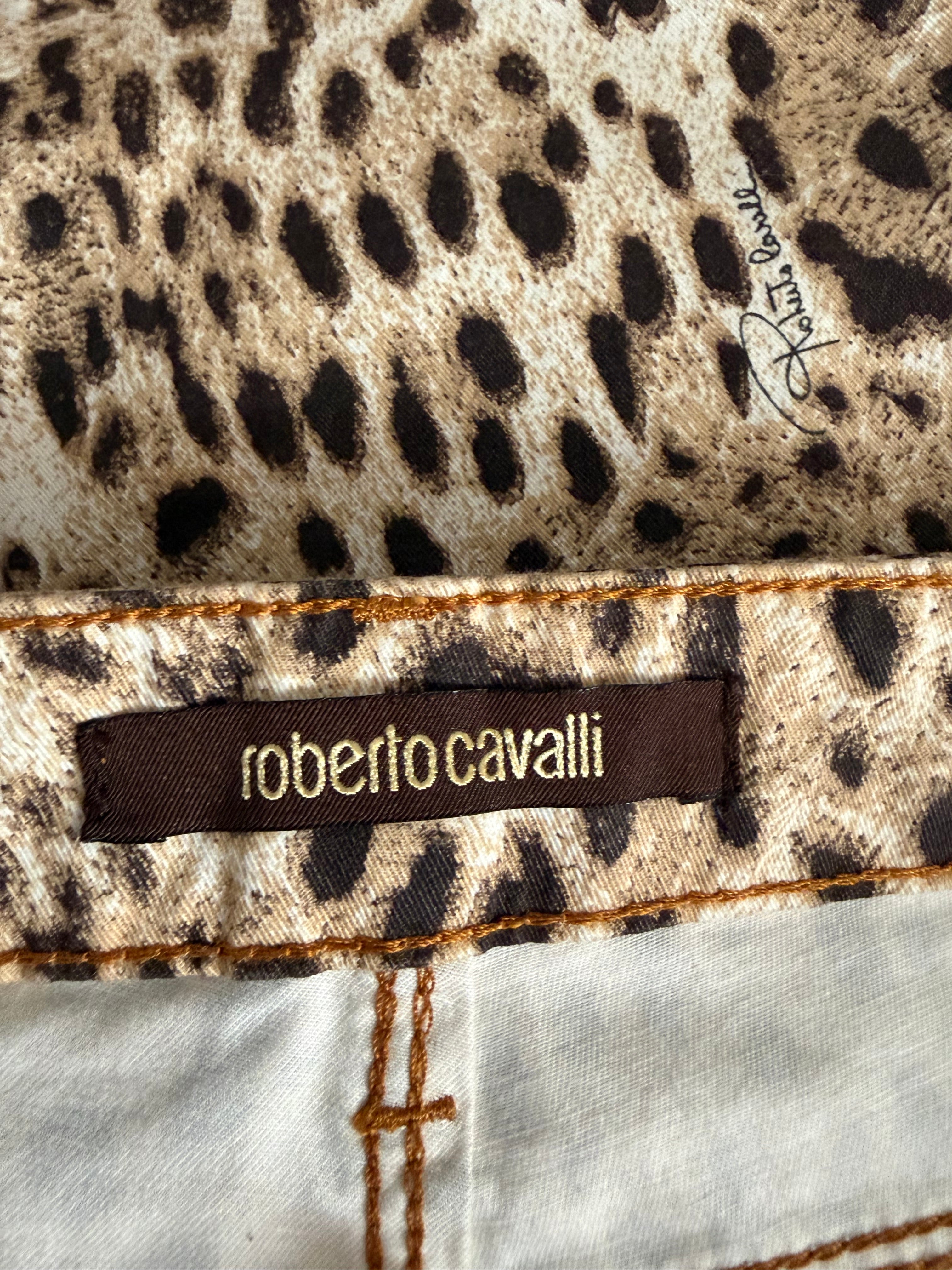 Roberto Cavalli 2000s Vintage Leopard Print Jeans 42IT