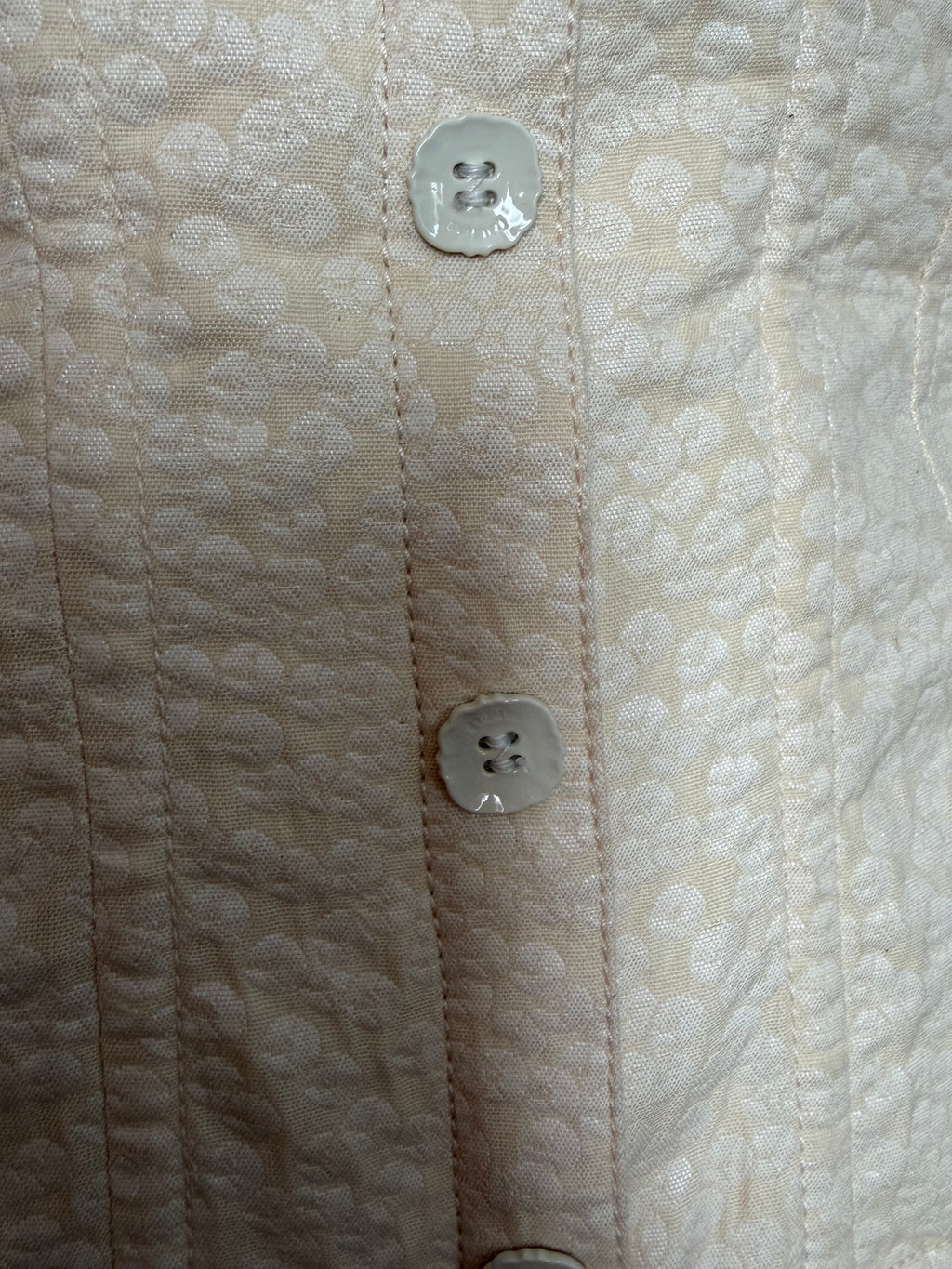John Galliano 2000s Bustier Corset Lace Trim Cotton Silk Champagne Beige 42IT