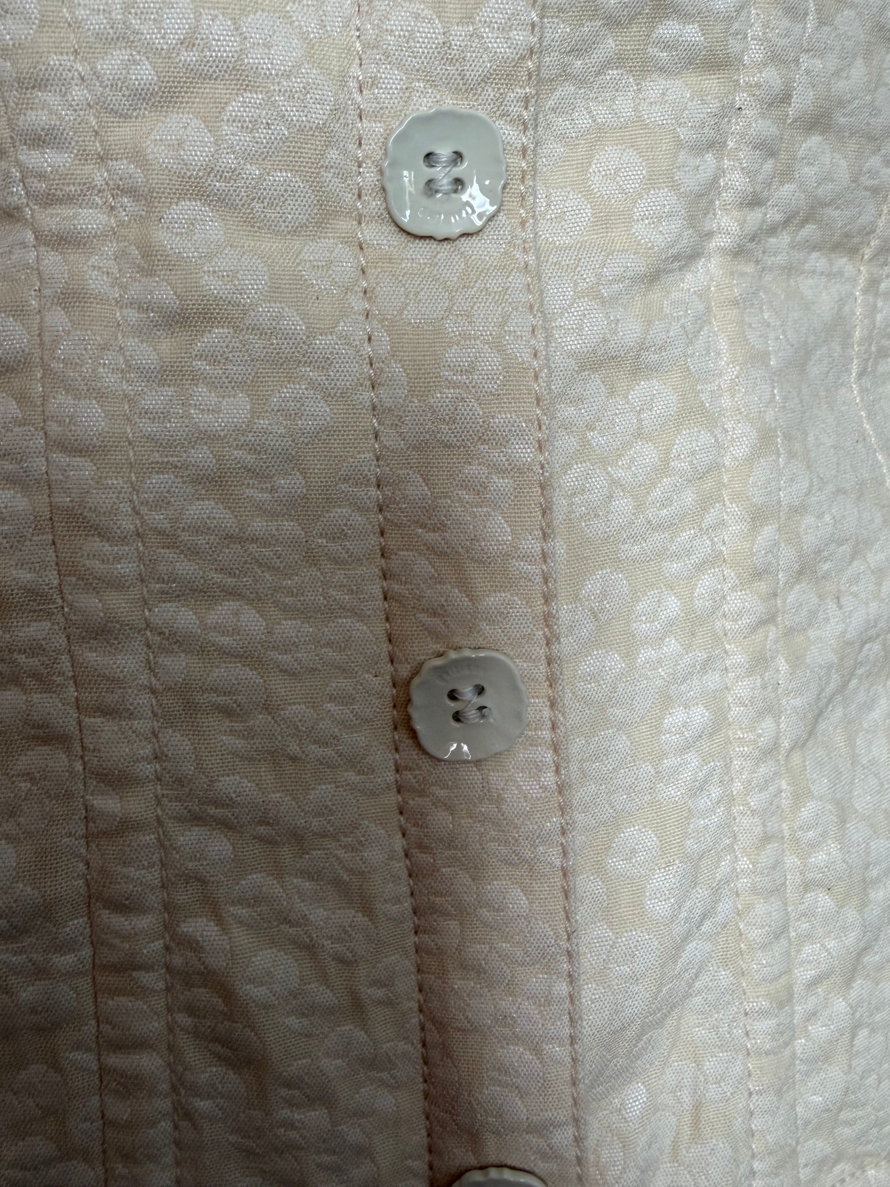 John Galliano 2000s Bustier Corset Lace Trim Cotton Silk Champagne Beige 42IT