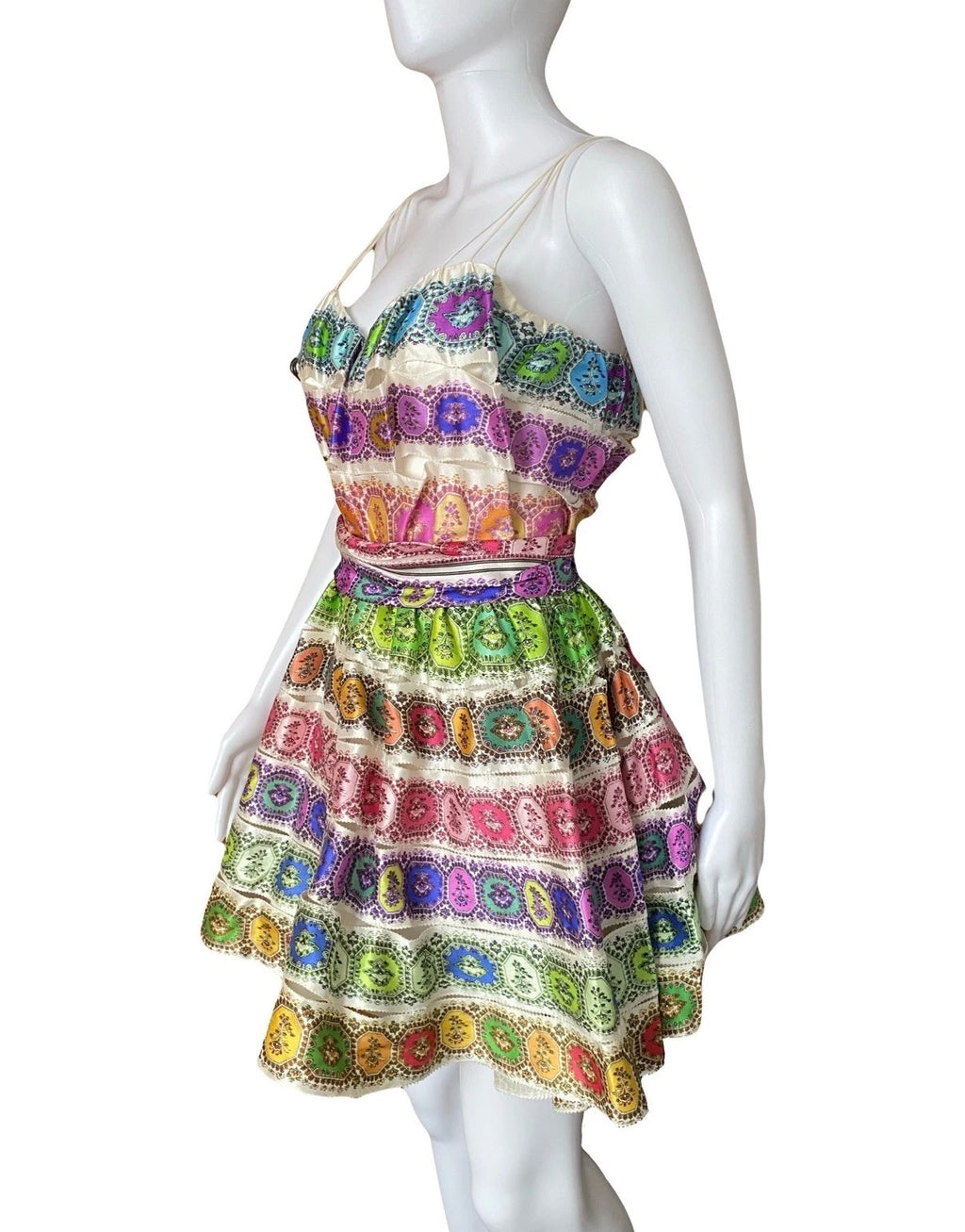 Roberto Cavalli Silk Mini Dress Spring/2010 Seen On Paris Hilton Multicolour 40IT