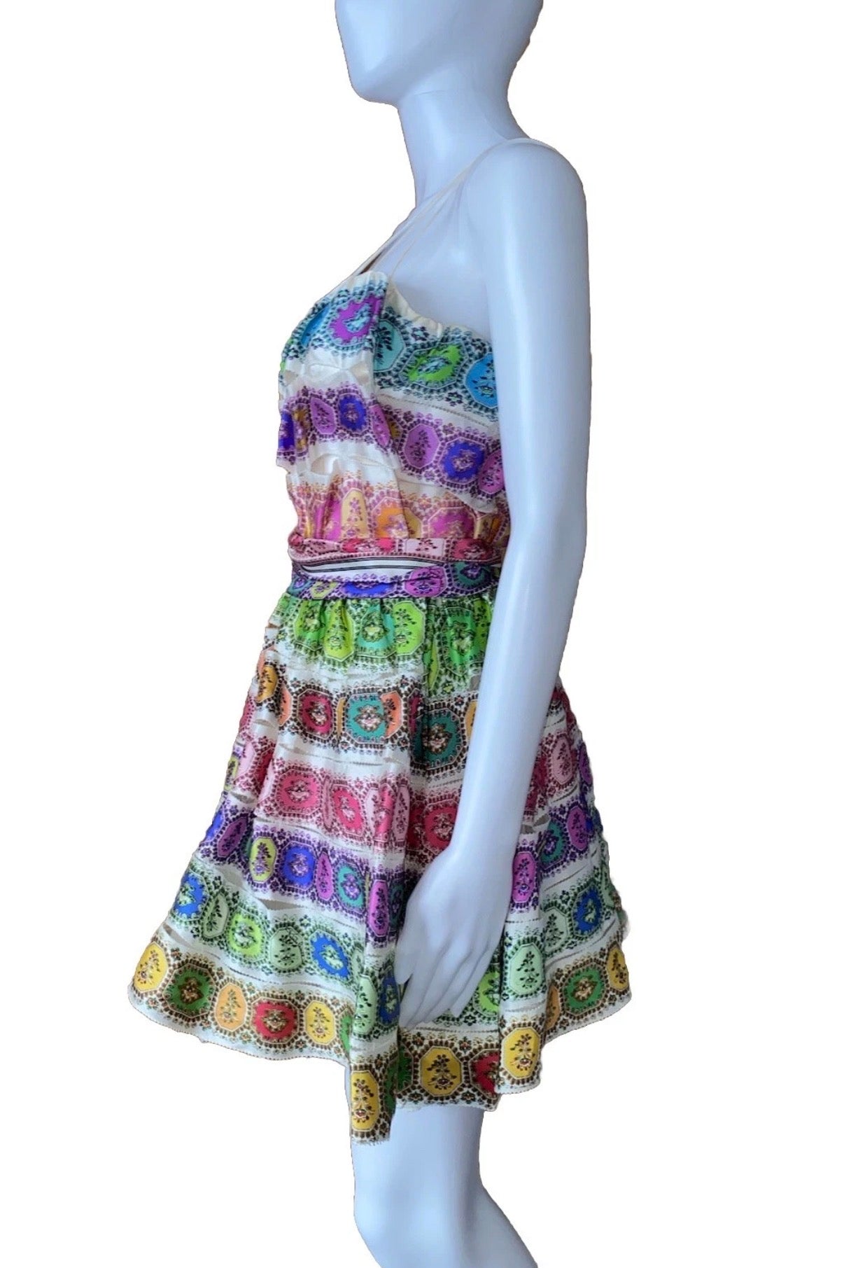 Roberto Cavalli Silk Mini Dress Spring/2010 Seen On Paris Hilton Multicolour 40IT