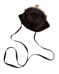 JOHN GALLIANO Satin Rose Bag Black Vintage 2000s