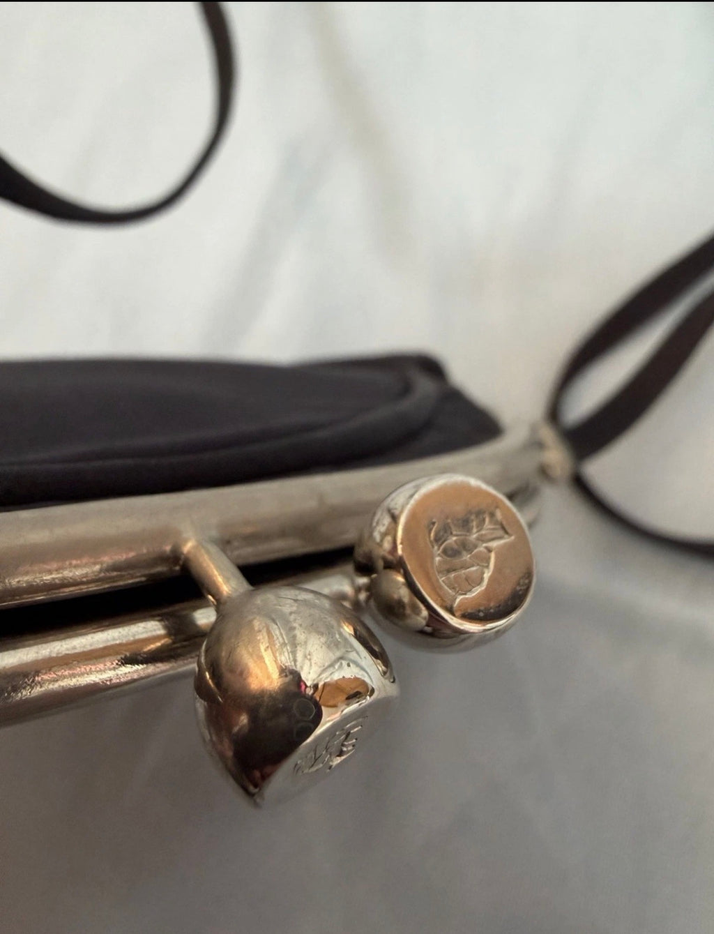 JOHN GALLIANO Satin Rose Bag Black Vintage 2000s