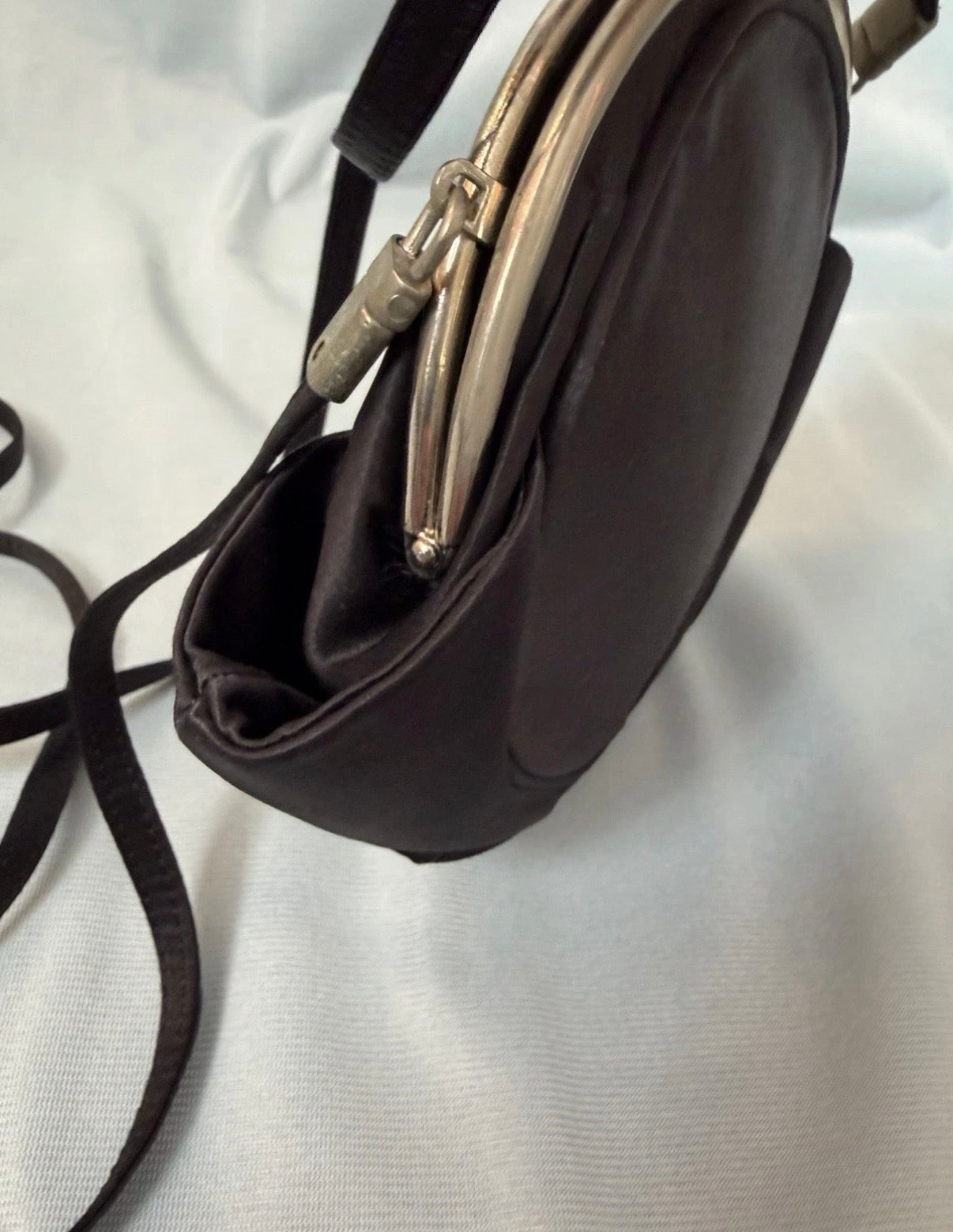 JOHN GALLIANO Satin Rose Bag Black Vintage 2000s