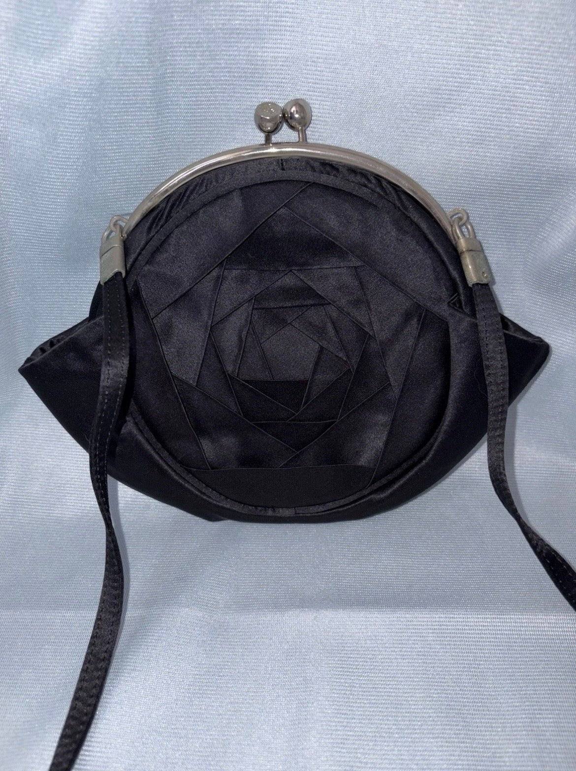 JOHN GALLIANO Satin Rose Bag Black Vintage 2000s
