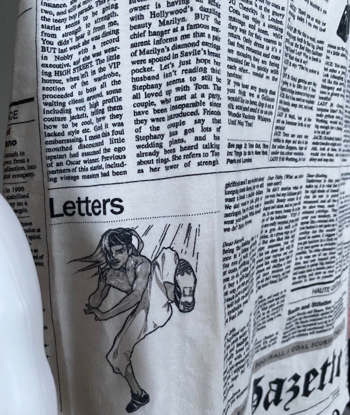 JOHN GALLIANO Iconic Gazette Print Mini Dress 2000s Vintage Newspaper  White Black
