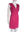 Roberto Cavalli Pink Cocktail Mini Dress Draped V-Neck 40IT Jewelled Logo