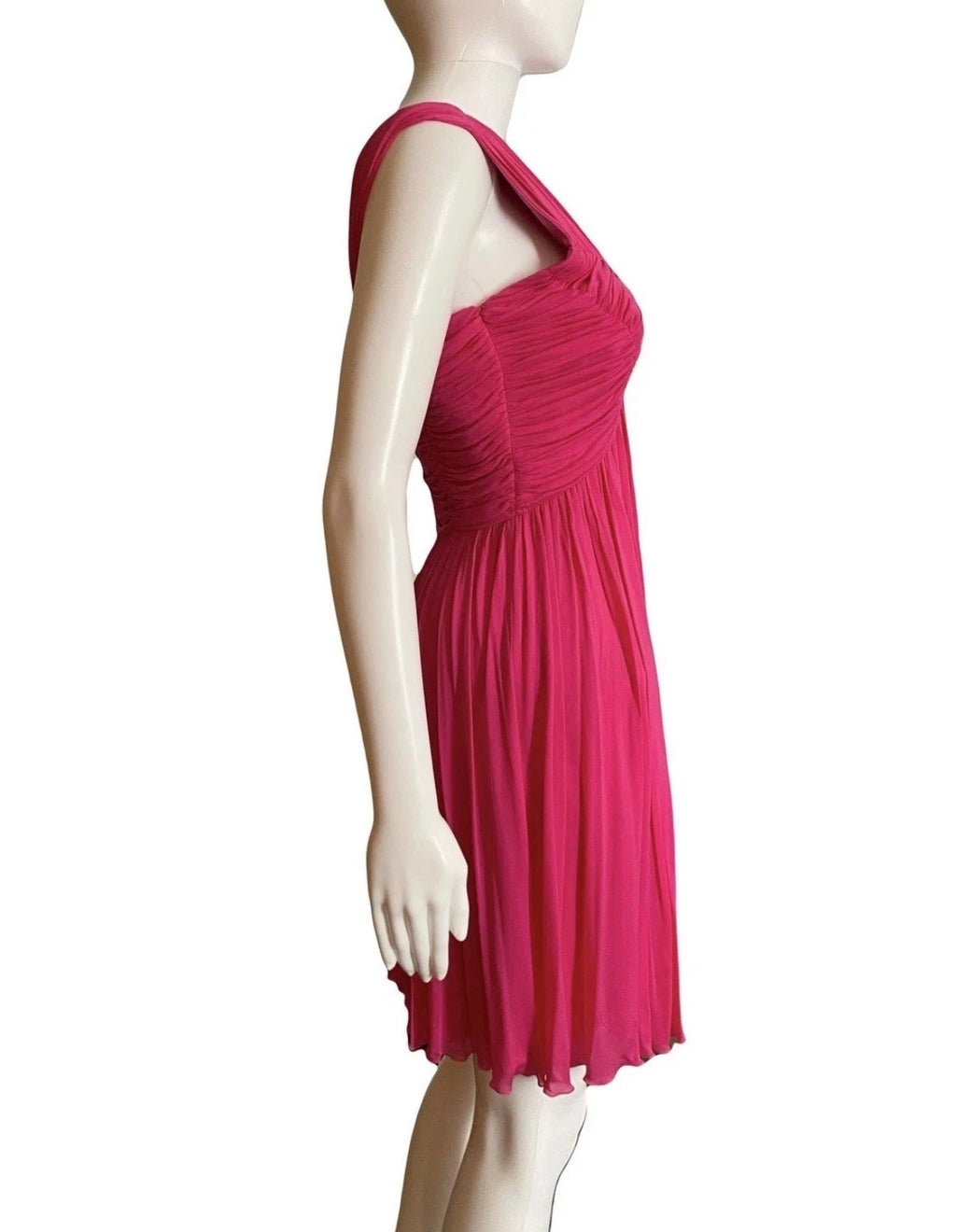 Roberto Cavalli Pink Cocktail Mini Dress Draped V-Neck 40IT Jewelled Logo