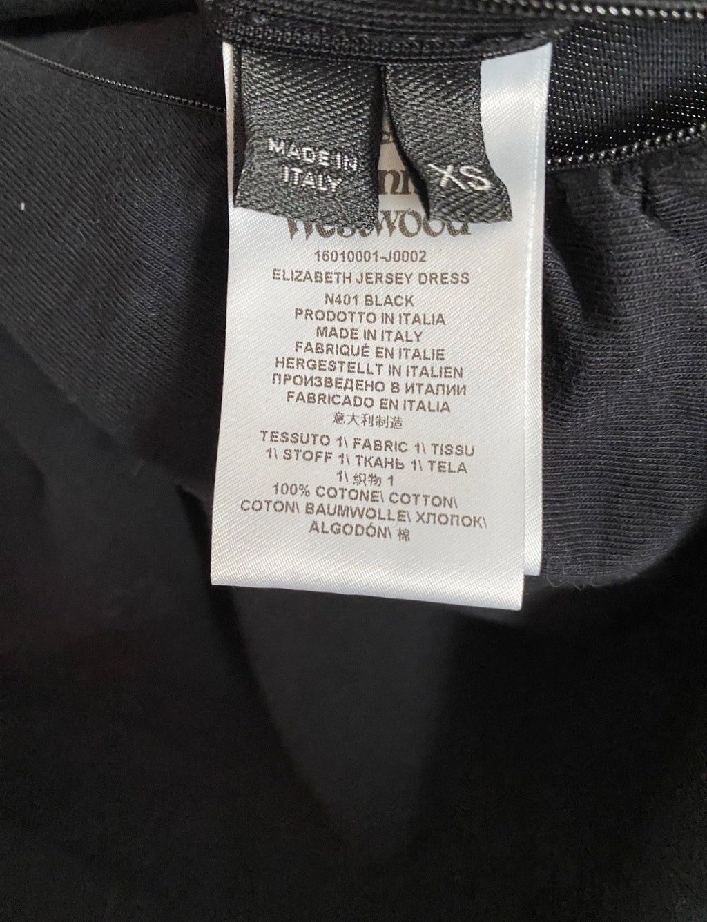 Vivienne Westwood Black Mini Bodycon Dress Puffed Sleeves Cowl Neck XS