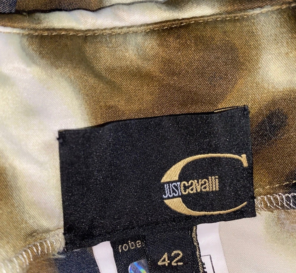 Just Cavalli Dress 42IT Bustier Animal Print Structured Fit