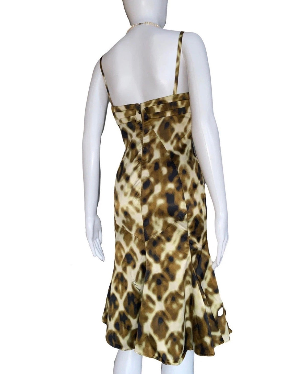Just Cavalli Dress 42IT Bustier Animal Print Structured Fit