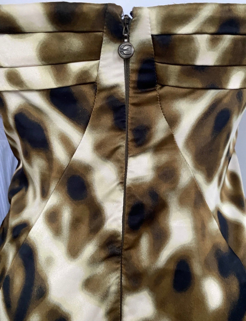 Just Cavalli Dress 42IT Bustier Animal Print Structured Fit
