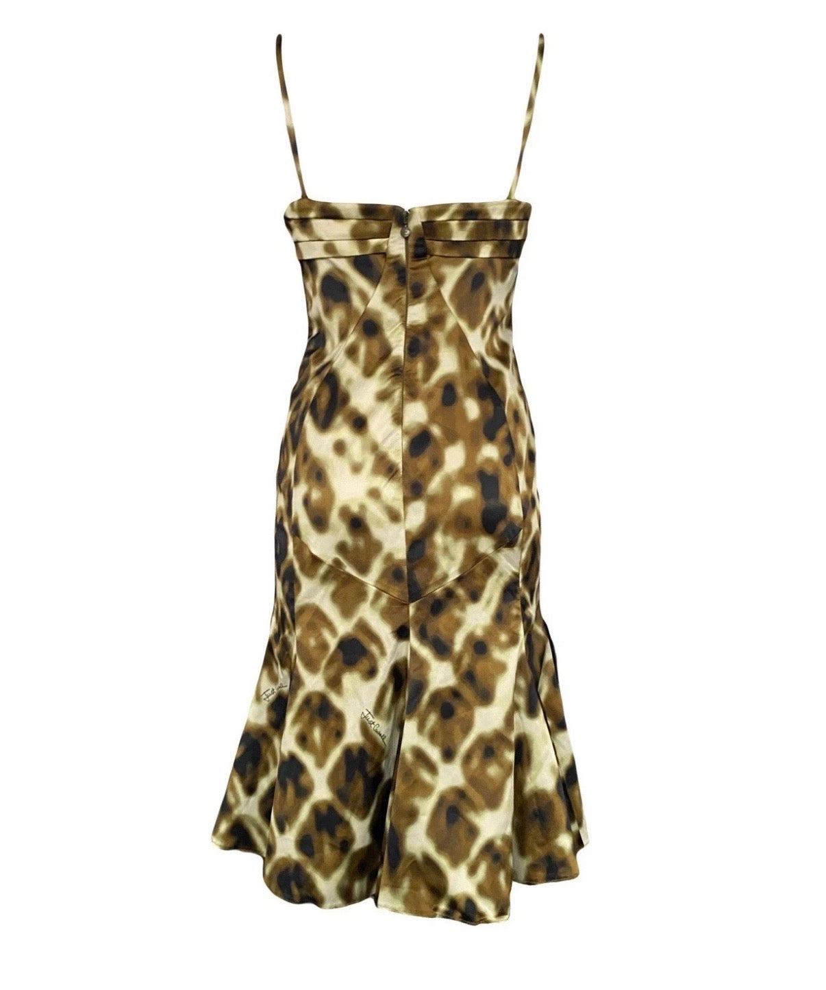 Just Cavalli Dress 42IT Bustier Animal Print Structured Fit