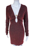 Just Cavalli Black Red Lurex Mini Dress With Snake Details 44IT New