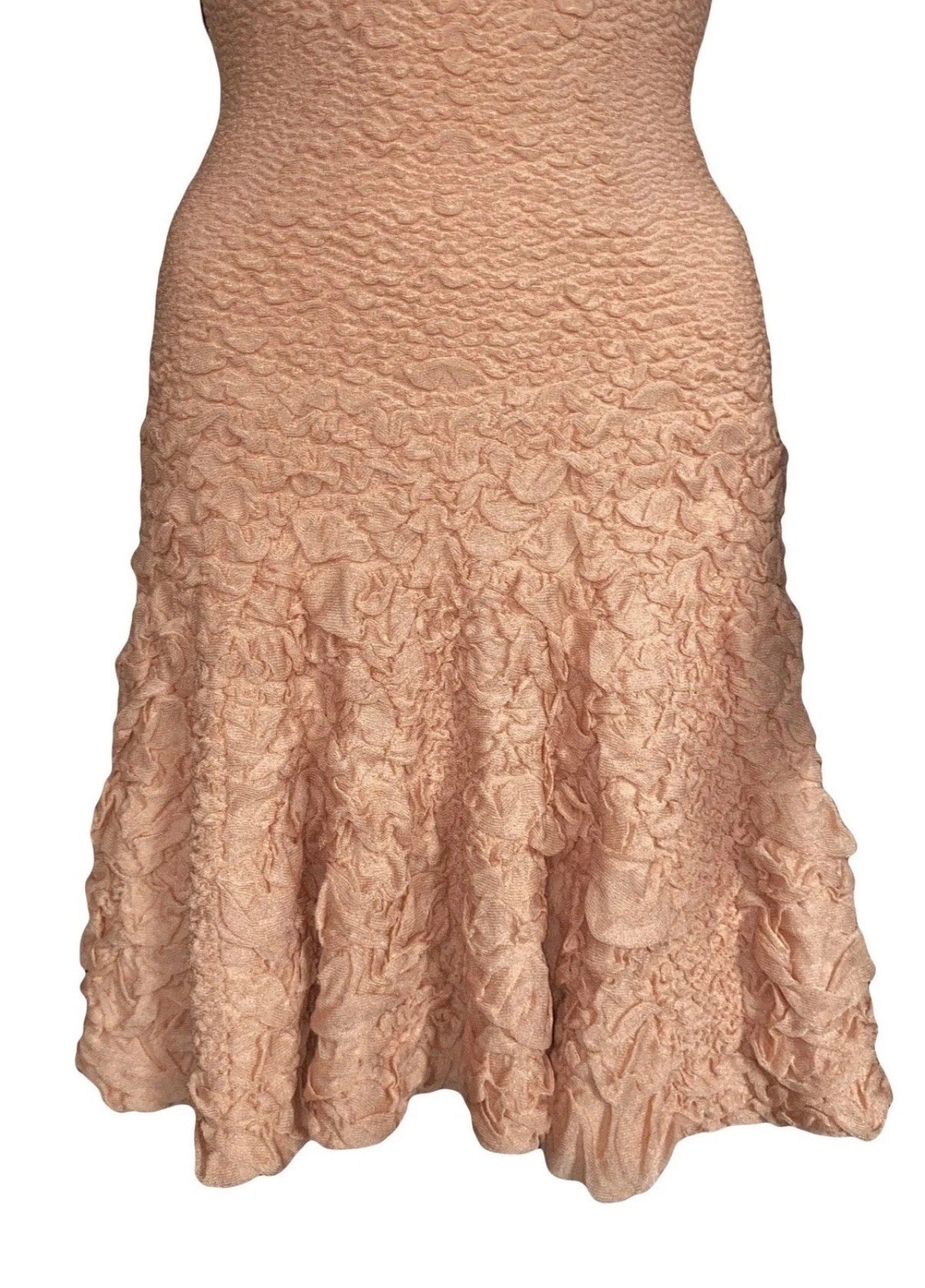 Alexander McQueen Knitted Dress Salmon Pink Body Hugging Fabric S