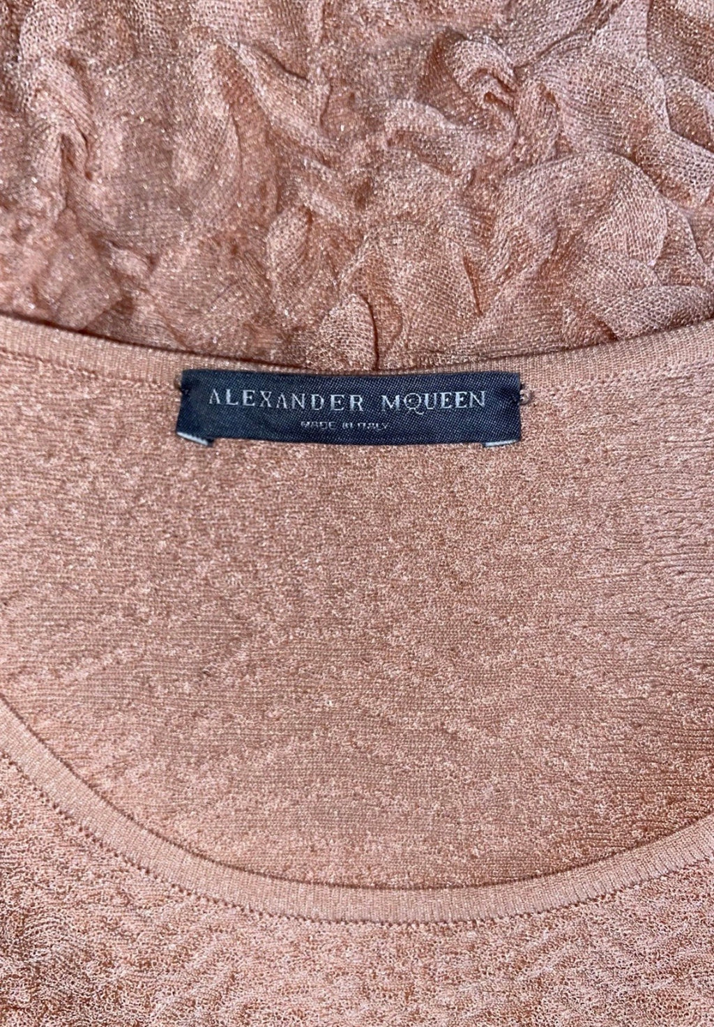 Alexander McQueen Knitted Dress Salmon Pink Body Hugging Fabric S