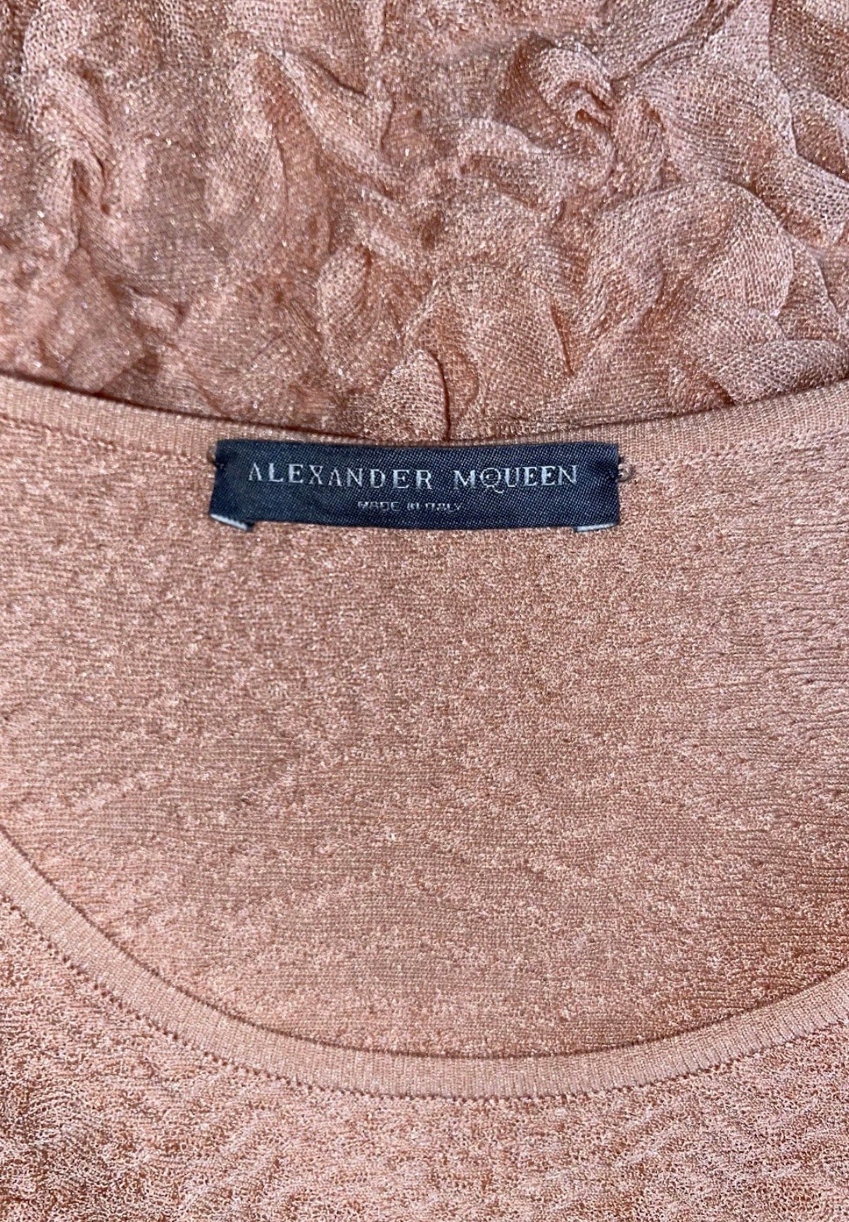 Alexander McQueen Knitted Dress Salmon Pink Body Hugging Fabric S