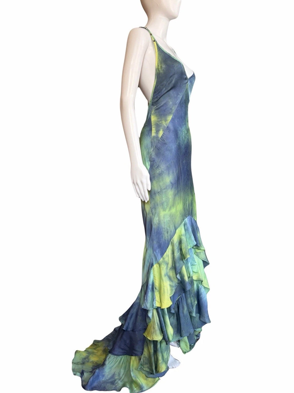 Roberto Cavalli Maxi Dress Floor Length Ruffle Hem 42IT