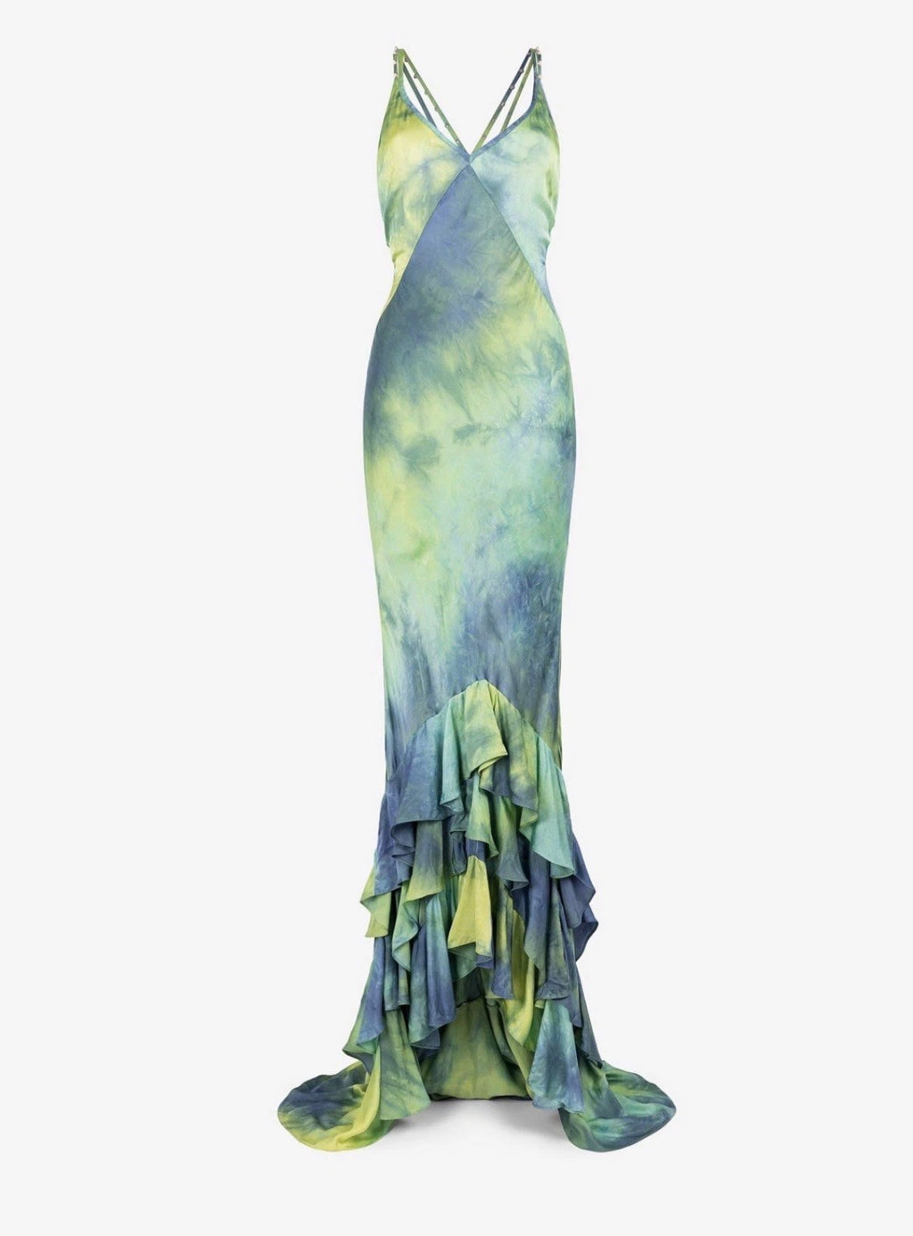 Roberto Cavalli Maxi Dress Floor Length Ruffle Hem 42IT