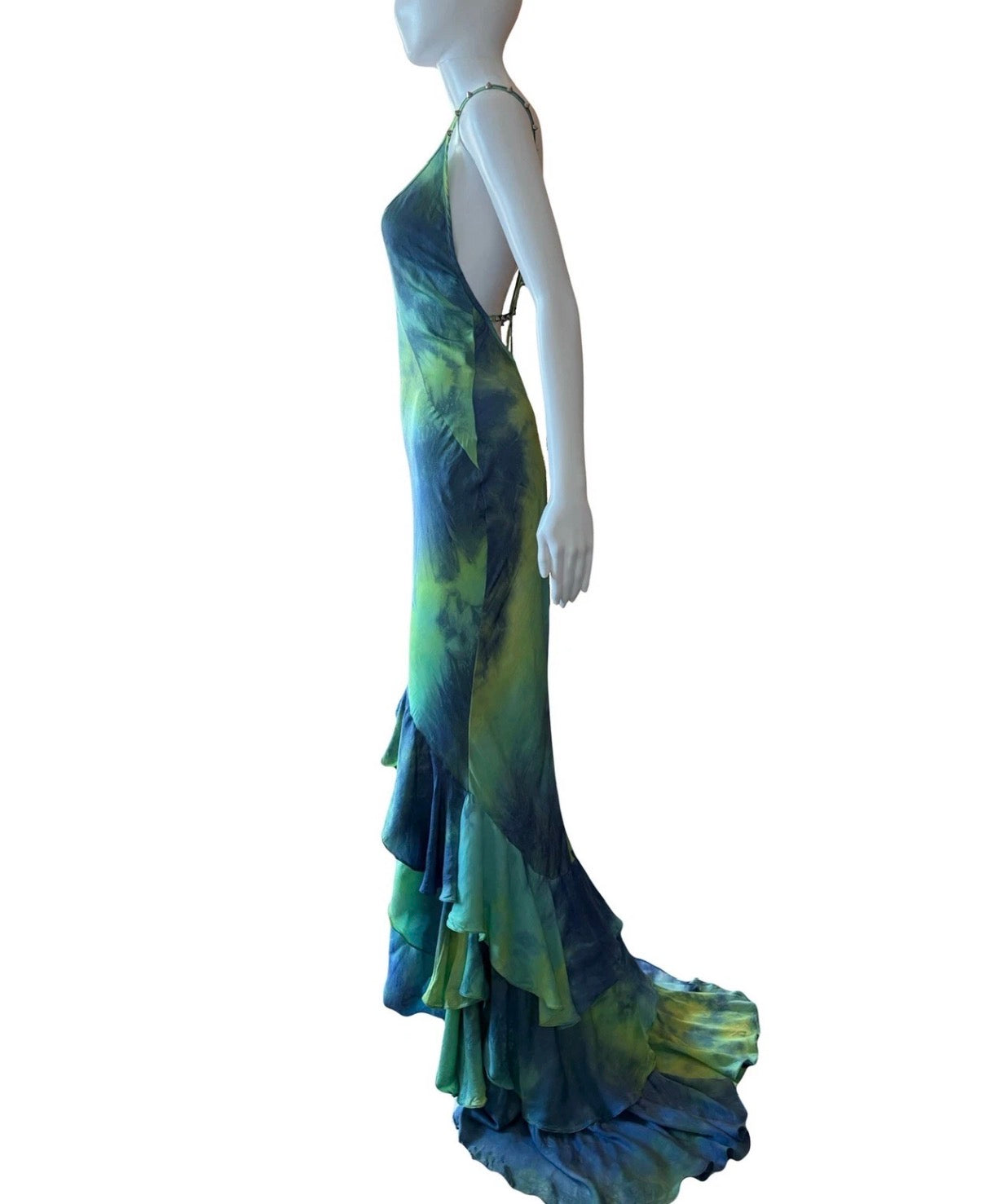 Roberto Cavalli Maxi Dress Floor Length Ruffle Hem 42IT
