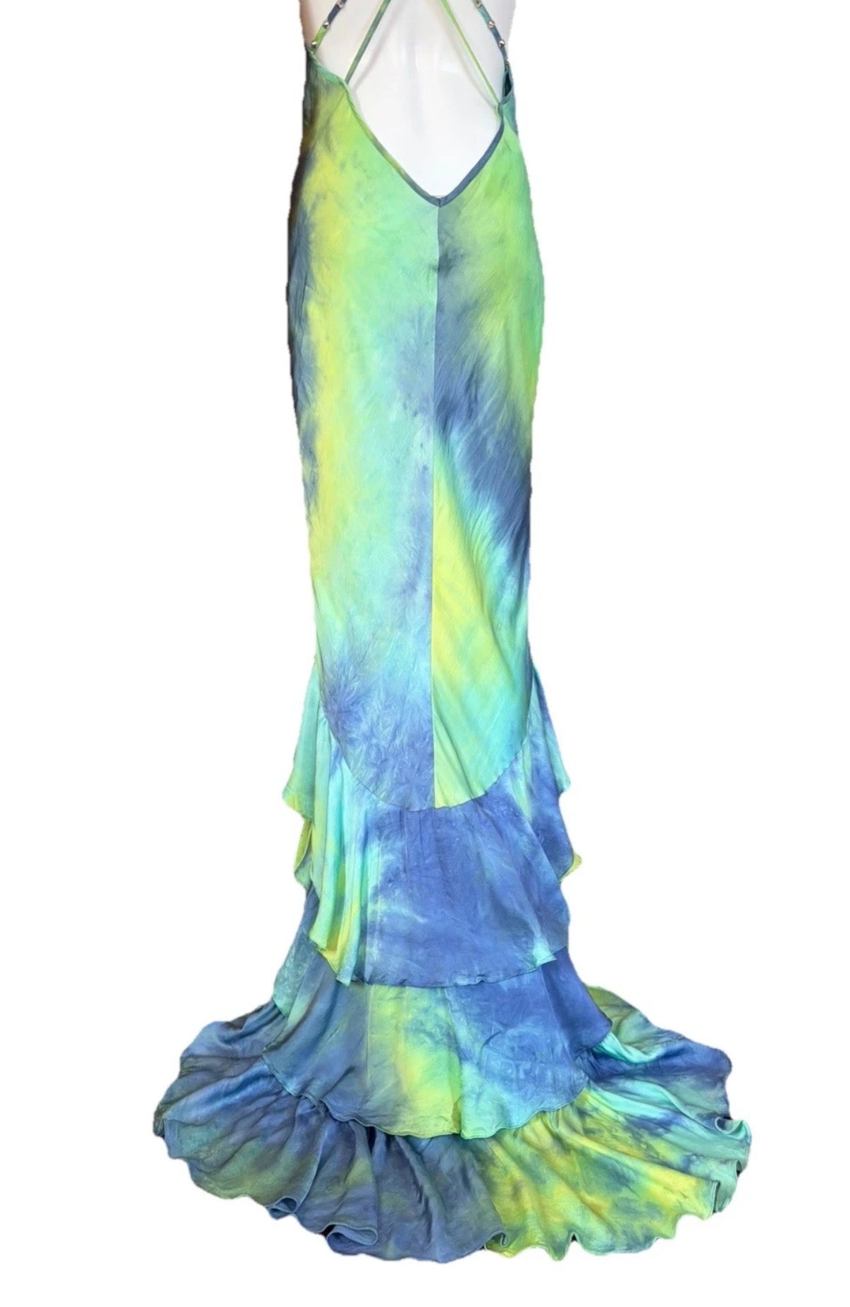 Roberto Cavalli Maxi Dress Floor Length Ruffle Hem 42IT