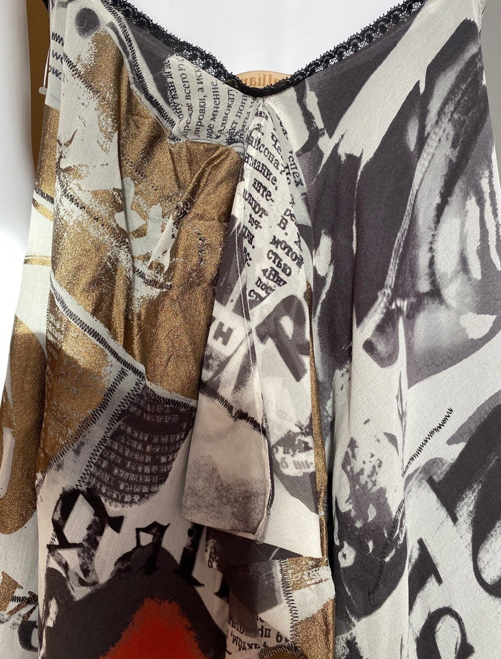 John Galliano 2000s Gazette Print Silk Mini Dress 42IT With Tags Newspaper Vintage