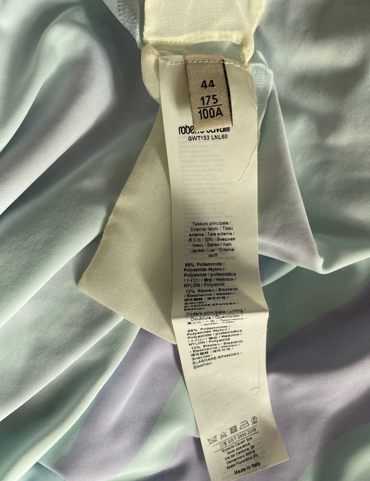 Roberto Cavalli Long Dress Zebra Print Lilac Green 44IT