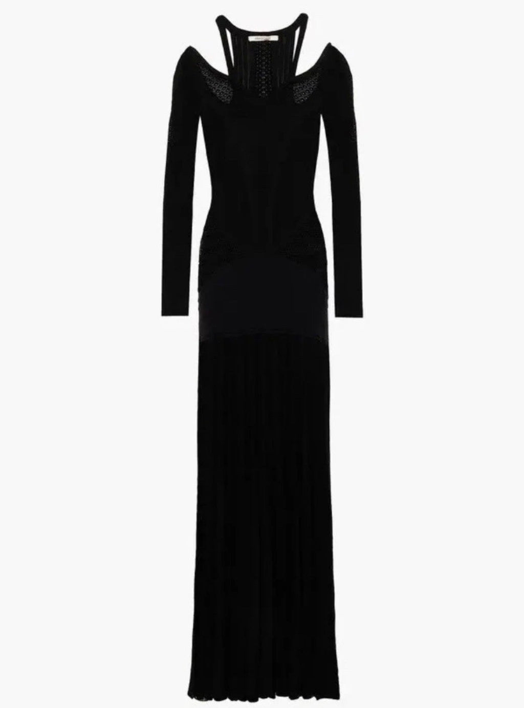 Roberto Cavalli Black Maxi Dress Crochet Knitted Style 42IT