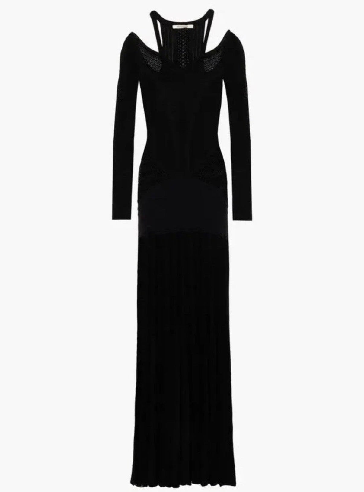 Roberto Cavalli Black Maxi Dress Crochet Knitted Style 42IT