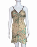 Liu Jo 2000s paisley mini dress Beige Green Brown XS