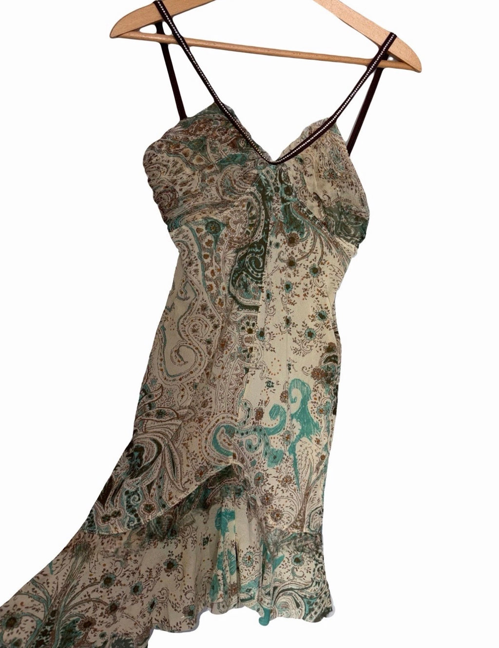 Liu Jo 2000s paisley mini dress Beige Green Brown XS